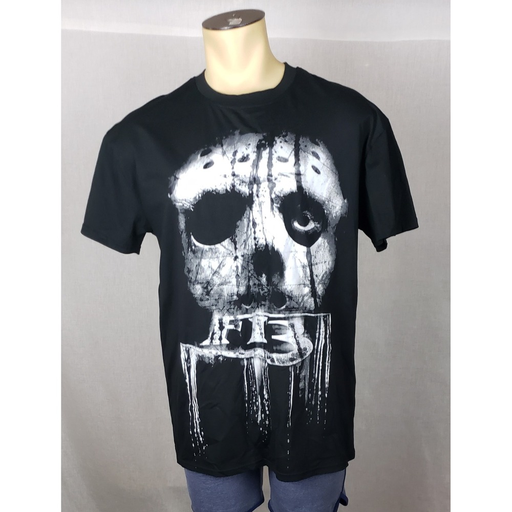 Friday the 13th Jason Voorhees Mask Graphic Tee Black Mens XL Halloween Movie